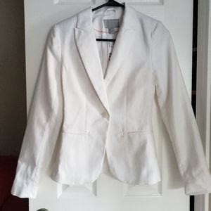 H&M White Linen Blazer